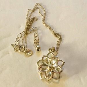 Sterling Silver Necklace Flower Charm Pendant 14-16" Stamped fas 925